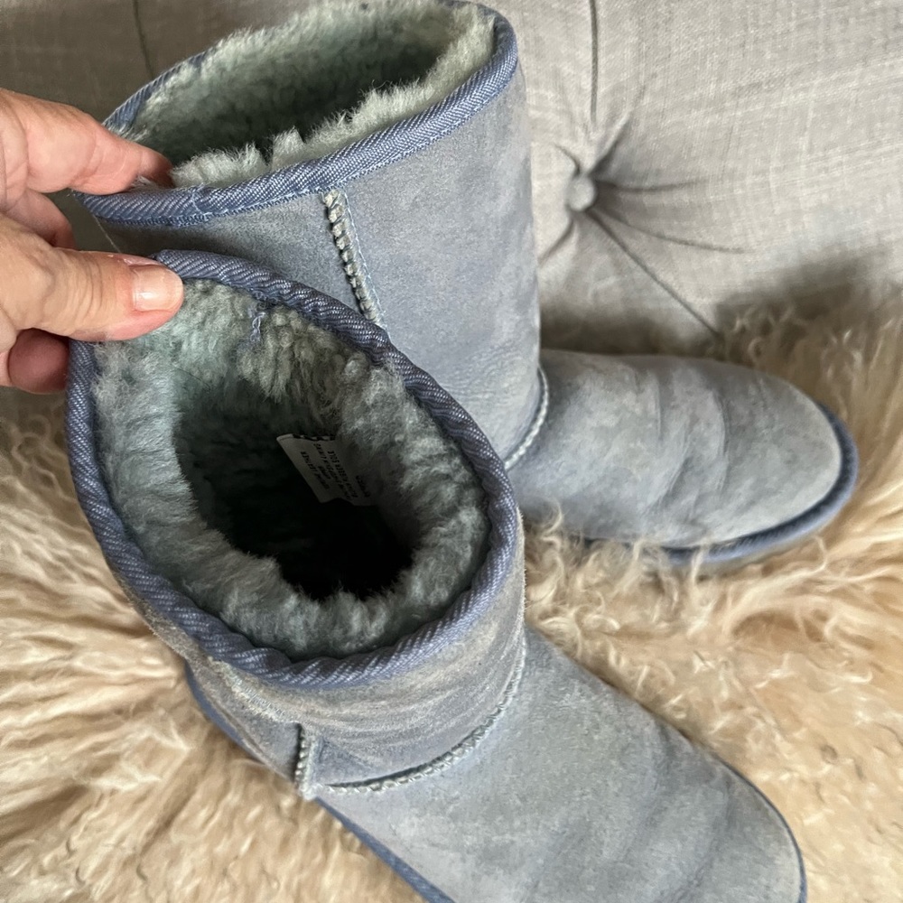 Ugg Women’s Powder Blue Classic Mini Boots. Size 5 Gem